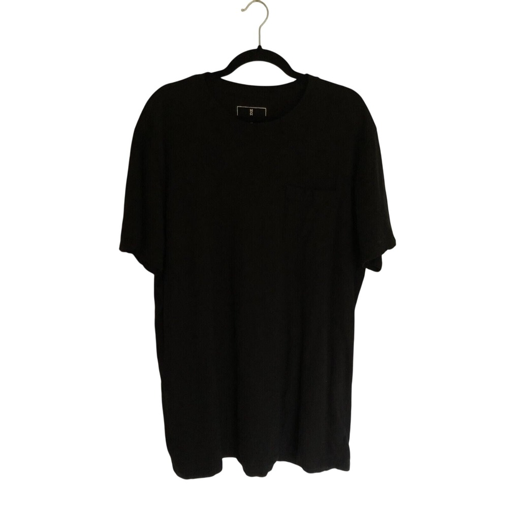 Mutual Weave Mens XLT Black Short Sleeve Pocket T-Shirt 100% Cotton Crew Neck